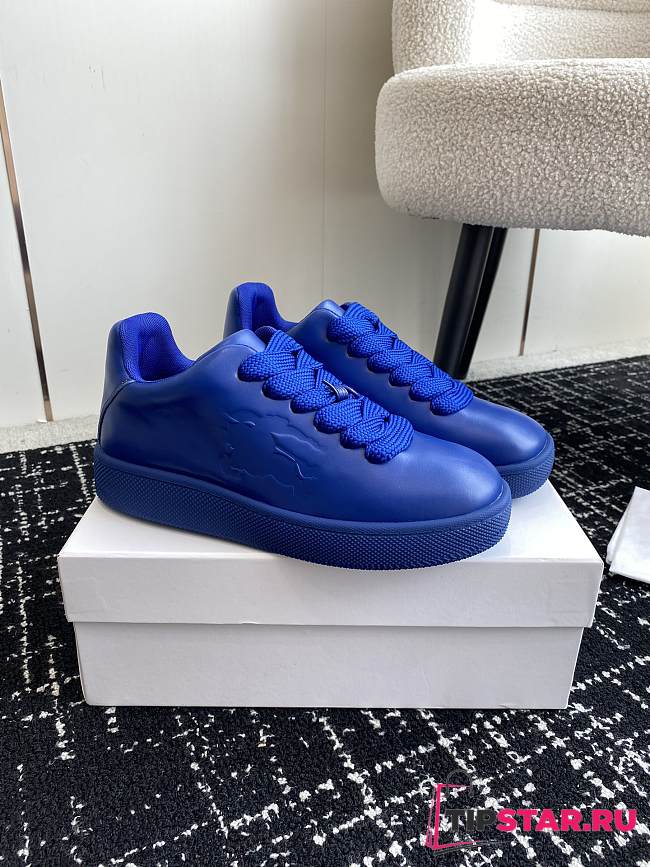 Burberry Leather Box Sneakers Blue - 1