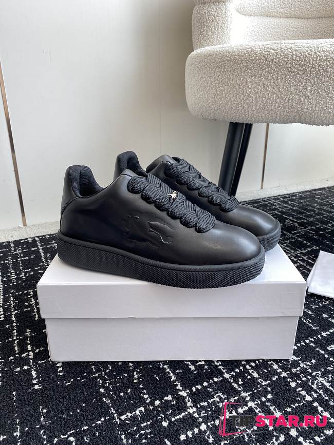 Burberry Leather Box Sneakers Black - 1