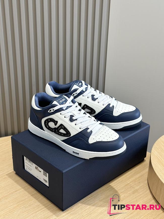 Dior B57 Low-Top Sneaker Navy Blue and White Smooth Calfskin  - 1