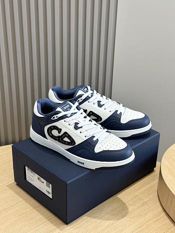 Dior B57 Low-Top Sneaker Navy Blue and White Smooth Calfskin 