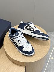 Dior B57 Low-Top Sneaker Navy Blue and White Smooth Calfskin  - 4