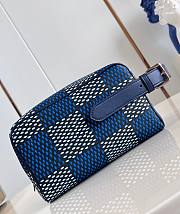 LV Locker Dopp Kit Blue Damier Heritage Canvas N40747 23x13x12cm - 5