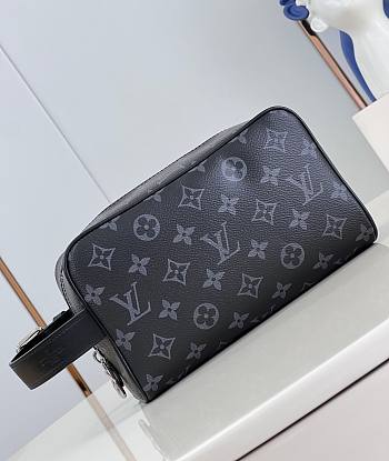 LV Locker Dopp Kit Monogram Eclipse Canvas M83113 23x13x12cm