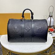 LV Keepall Bandoulière 45 Black Monogram Empreinte Giant Cabin M45532 45x27x20cm - 4