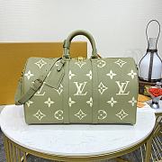 LV Keepall Bandoulière 45 Kaki Fango/ Cream Monogram Empreinte M46671 45x27x20cm - 1