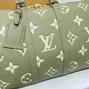 LV Keepall Bandoulière 45 Kaki Fango/ Cream Monogram Empreinte M46671 45x27x20cm - 3