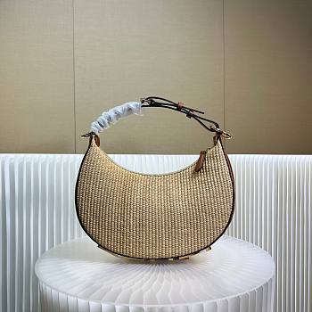 Fendigraphy Small Brown Natural Raffia 29x24.5x10cm