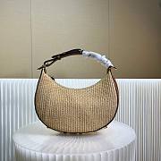 Fendigraphy Small Brown Natural Raffia 29x24.5x10cm - 3