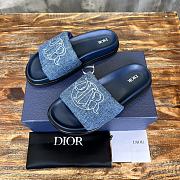 Dior Aqua Sandal Blue Quilted Denim - 1