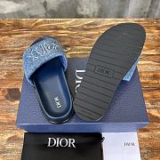 Dior Aqua Sandal Blue Quilted Denim - 5