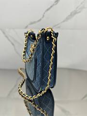 CC Hobo Handbag Washed Denim & Gold-Tone Metal Blue 24×22×6cm - 2