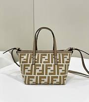 Fendi Roll Mini FF Beige Jacquard Mini Bag Beige 15.5x11x13cm - 1