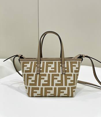 Fendi Roll Mini FF Beige Jacquard Mini Bag Beige 15.5x11x13cm