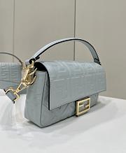 Fendi Baguette Light Blue Nappa Leather Bag 27x15x6cm - 4