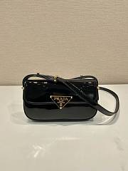 Prada Leather Shoulder Bag Black Patent 20x10x4cm - 1