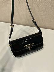 Prada Leather Shoulder Bag Black Patent 20x10x4cm - 4