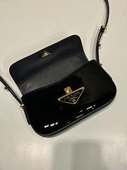 Prada Leather Shoulder Bag Black Patent 20x10x4cm - 3