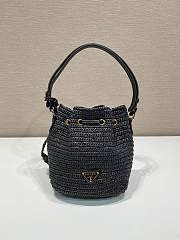 Prada Crochet And Leather Mini Bucket Bag 19x15x10cm  - 6