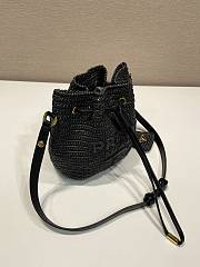 Prada Crochet And Leather Mini Bucket Bag 19x15x10cm  - 5