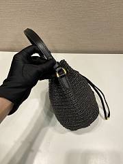 Prada Crochet And Leather Mini Bucket Bag 19x15x10cm  - 3