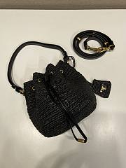 Prada Crochet And Leather Mini Bucket Bag 19x15x10cm  - 2