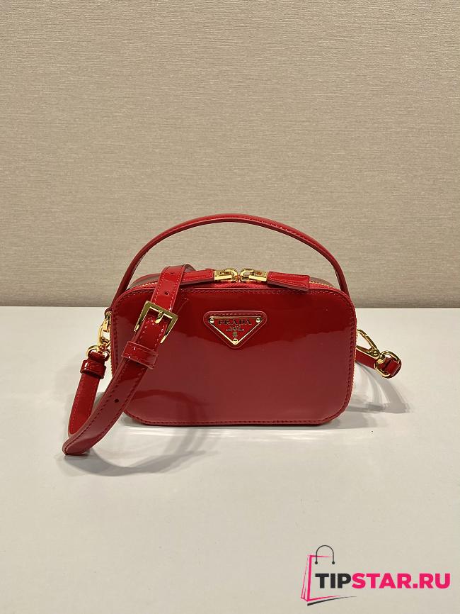 Prada Red Odette Patent Leather Mini Bag 17.5x10.5x4.5cm - 1