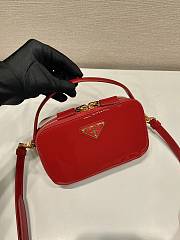 Prada Red Odette Patent Leather Mini Bag 17.5x10.5x4.5cm - 2