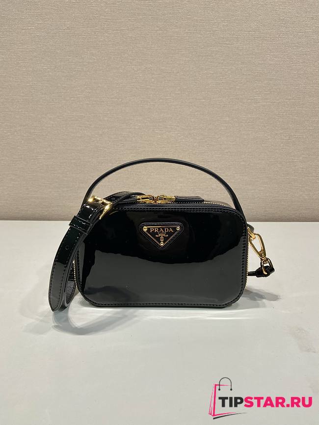 Prada Black Odette Patent Leather Mini Bag 17.5x10.5x4.5cm - 1