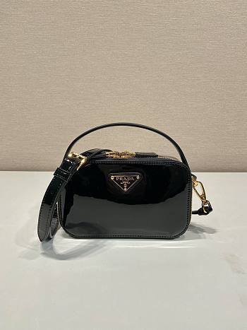 Prada Black Odette Patent Leather Mini Bag 17.5x10.5x4.5cm