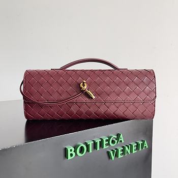 BV Long Clutch Andiamo With Handle Barolo 31x13x3cm