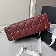 CC Small Tote Grained Calfskin & Gold Tone Dark Wine Red 24×30.5cm - 5