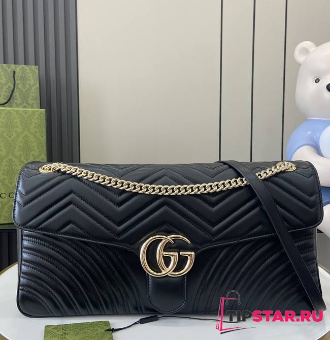 GG Marmont Large Shoulder Bag Black 40x21x8.5cm - 1