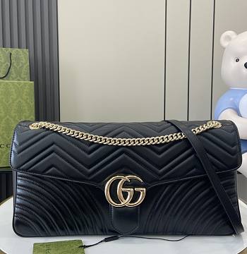 GG Marmont Large Shoulder Bag Black 40x21x8.5cm