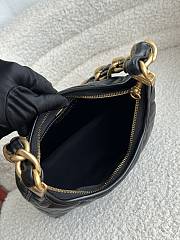 CC Small Hobo Bag Shiny Lambskin & Gold-Tone Metal Black 22.5×19.5×8.5cm - 3