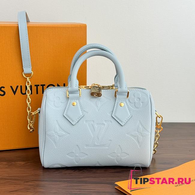 LV Speedy Bandoulière 20 Light Blue M46484 20.5x13.5x12cm - 1