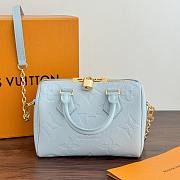 LV Speedy Bandoulière 20 Light Blue M46484 20.5x13.5x12cm - 4