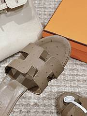 Hermes Oasis Sandal Ostrich Étoupe 4.5cm - 3