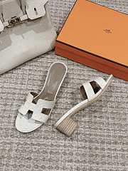 Hermes Oasis Sandal Ostrich White 4.5cm - 2