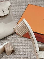 Hermes Oasis Sandal Ostrich White 4.5cm - 3