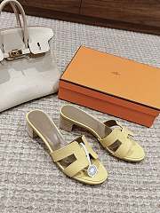 Hermes Oasis Sandal Ostrich Yellow 4.5cm - 2