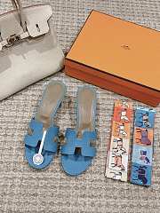 Hermes Oasis Sandal Ostrich Blue 4.5cm - 2