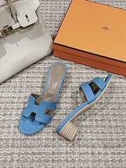 Hermes Oasis Sandal Ostrich Blue 4.5cm - 3