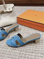 Hermes Oasis Sandal Ostrich Blue 4.5cm - 5