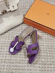 Hermes Oasis Sandal Ostrich Purple 4.5cm - 2