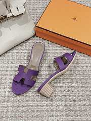 Hermes Oasis Sandal Ostrich Purple 4.5cm - 4