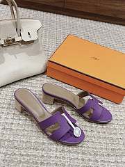 Hermes Oasis Sandal Ostrich Purple 4.5cm - 6