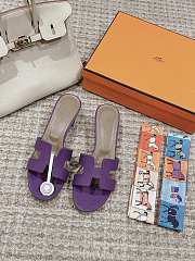 Hermes Oasis Sandal Ostrich Purple 4.5cm - 5