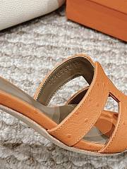 Hermes Oasis Sandal Ostrich Orange 4.5cm - 6