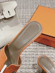 Hermes Oasis Sandal Ostrich Orange 4.5cm - 2