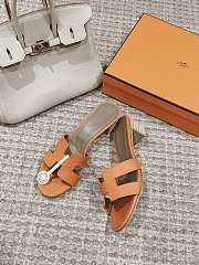 Hermes Oasis Sandal Ostrich Orange 4.5cm - 1